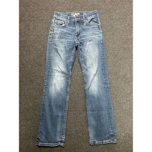 BKE Jake Bootleg Blue Jeans Mens 29R Medium Wash Contrast Stitch Denim Faded